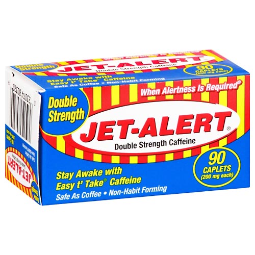 Image for Jet Alert Caffeine, Double Strength, 200 mg, Caplets,90ea from J.M.C. PHARMACY  FARMACIA LATINA