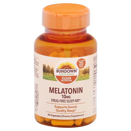 Image for Sundown Melatonin, 10 mg, Capsules,90ea from J.M.C. PHARMACY  FARMACIA LATINA