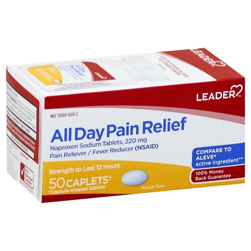 Image for Leader All Day Pain Relief, 220 mg, Caplets,50ea from J.M.C. PHARMACY  FARMACIA LATINA