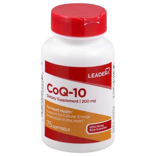 Image for Leader CoQ-10, 200 mg, Softgels,75ea from J.M.C. PHARMACY  FARMACIA LATINA