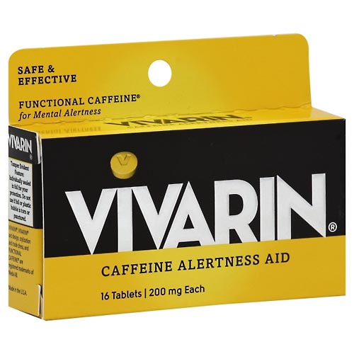 Image for Vivarin Caffeine Alertness Aid, 200 mg, Tablets,16ea from J.M.C. PHARMACY  FARMACIA LATINA