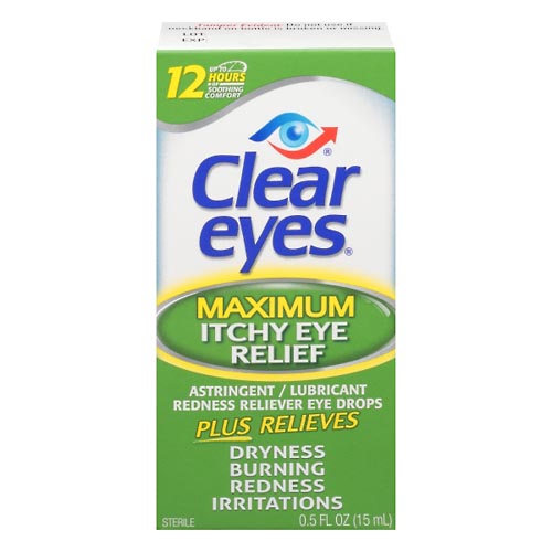 Image for Clear Eyes Eye Drops, Astringent/Lubricant Redness Reliever, Maximum, Itchy Eye Relief,0.5oz from J.M.C. PHARMACY  FARMACIA LATINA