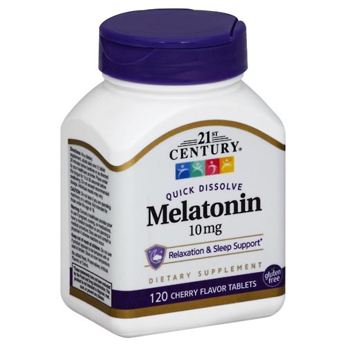 Image for 21st Century Melatonin, 10 mg, Quick Dissolve Tablets, Cherry Flavor,120ea from J.M.C. PHARMACY  FARMACIA LATINA